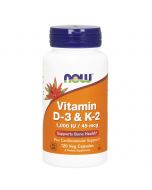 Vitamin D-3 & K-2 1000 IU / 45 mcg 120 vcaps NOW
